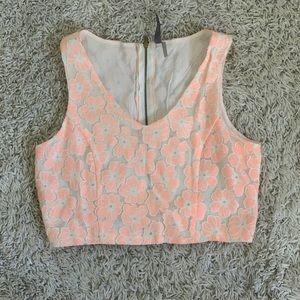 Soft Pink Floral Crop Top